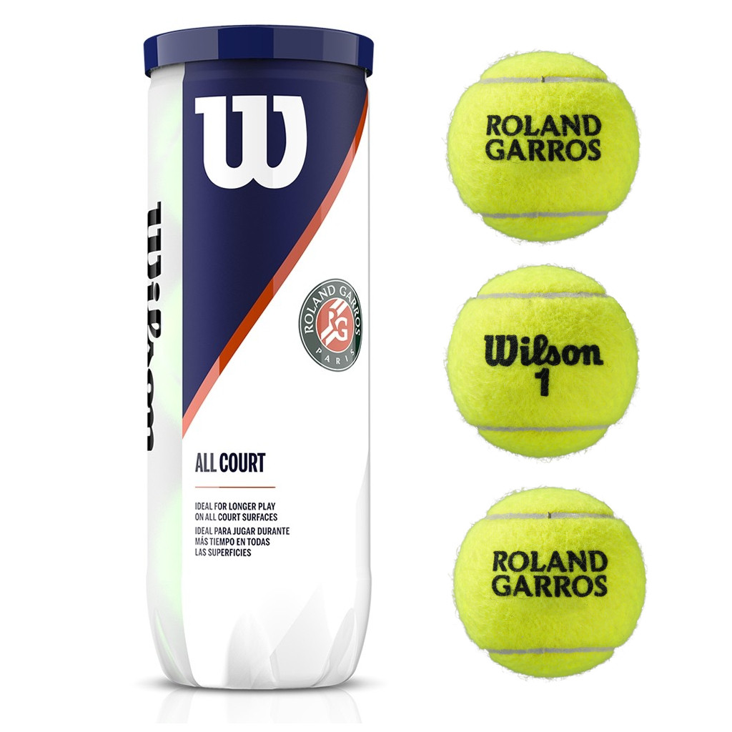 Kit Bolinhas De Tênis 3 Unidades Roland Garros All Court WR8204601001 - Wilson - Sports & Outdoors