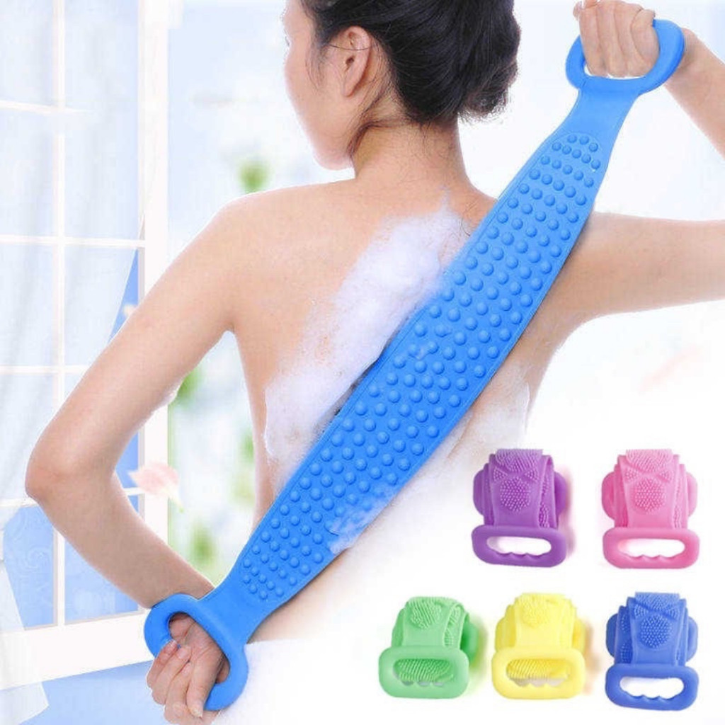 Esponja Silicone Banda Massageadora Escova Banho Lava Costas Bucha Esfoliação Corpo Todo em Oferta na Shopee