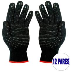 Kit 12 pares de luvas de malha pigmentada tricotada - Plastcor