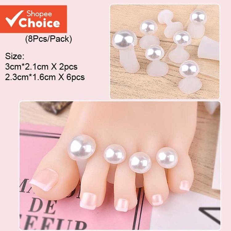 8 Pçs Silicone Toe Separador Almofadas De Pé Para Ferramentas Da Arte Do Prego Pedicure DIY Manicure Salão De Beleza Em 