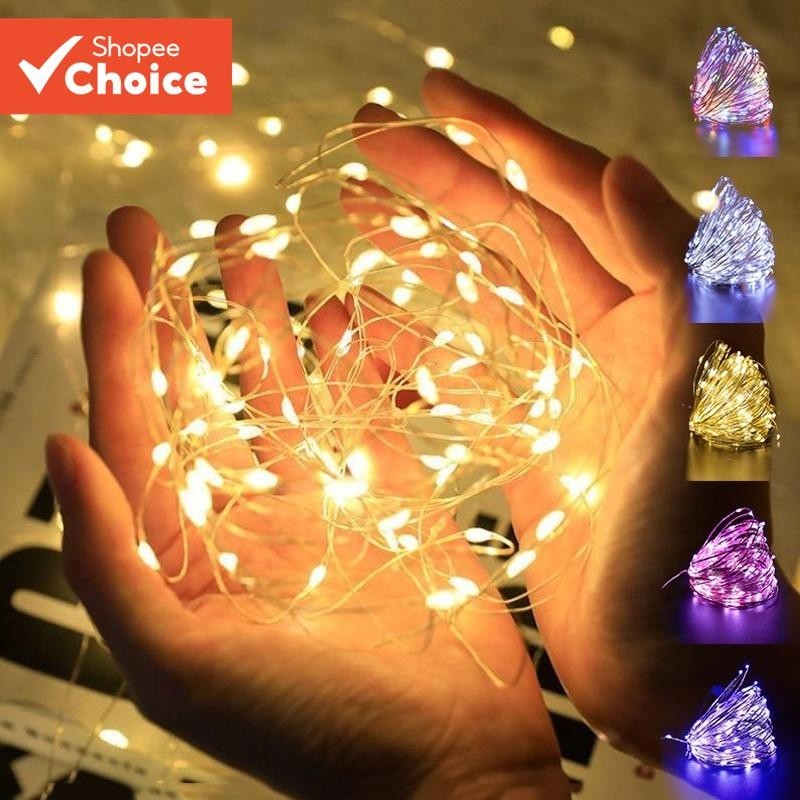 Luzes De Fadas LED De Fio De Cobre De 1/2/3 M-Mini Cordas De Luz Para Quarto , Casamento , Festa E Decoração De Natal , 