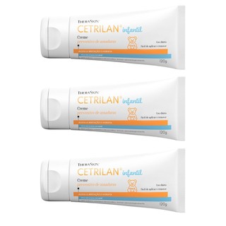 Kit 3 Creme Preventivo Assaduras Cetrilan Infantil 120g