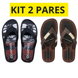 Kit 2 Sandália Chinelo Masculino Antiderrapante Confortável Leve Resistente em Oferta na Shopee