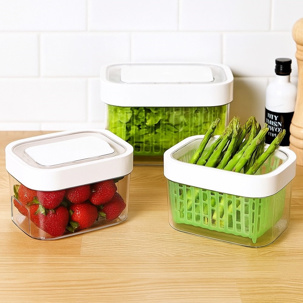 Jogo 3 Pote para Alimento Hermetico OXO Greensaver 1,5L Filtro de Carvão Anti-Desperdício
