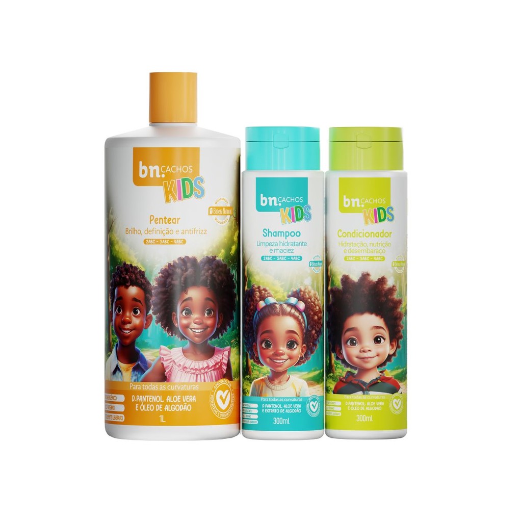 Kit Beleza Natural Linha Cachos Kids bn.Cachos em Oferta na Shopee