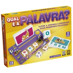 JOGO DE TABULEIRO QUAL É A PALAVRA? GROW BRINQUEDOS MESA LETRA INFANTIL EDUCATIVO ESCREVER CRIANÇAS
