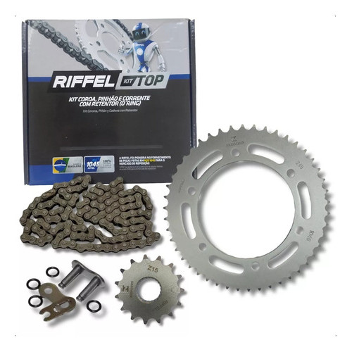 Kit Relação Tração Transmissão Fazer 250 2018 À 2026 Com Retentor Original Riffel