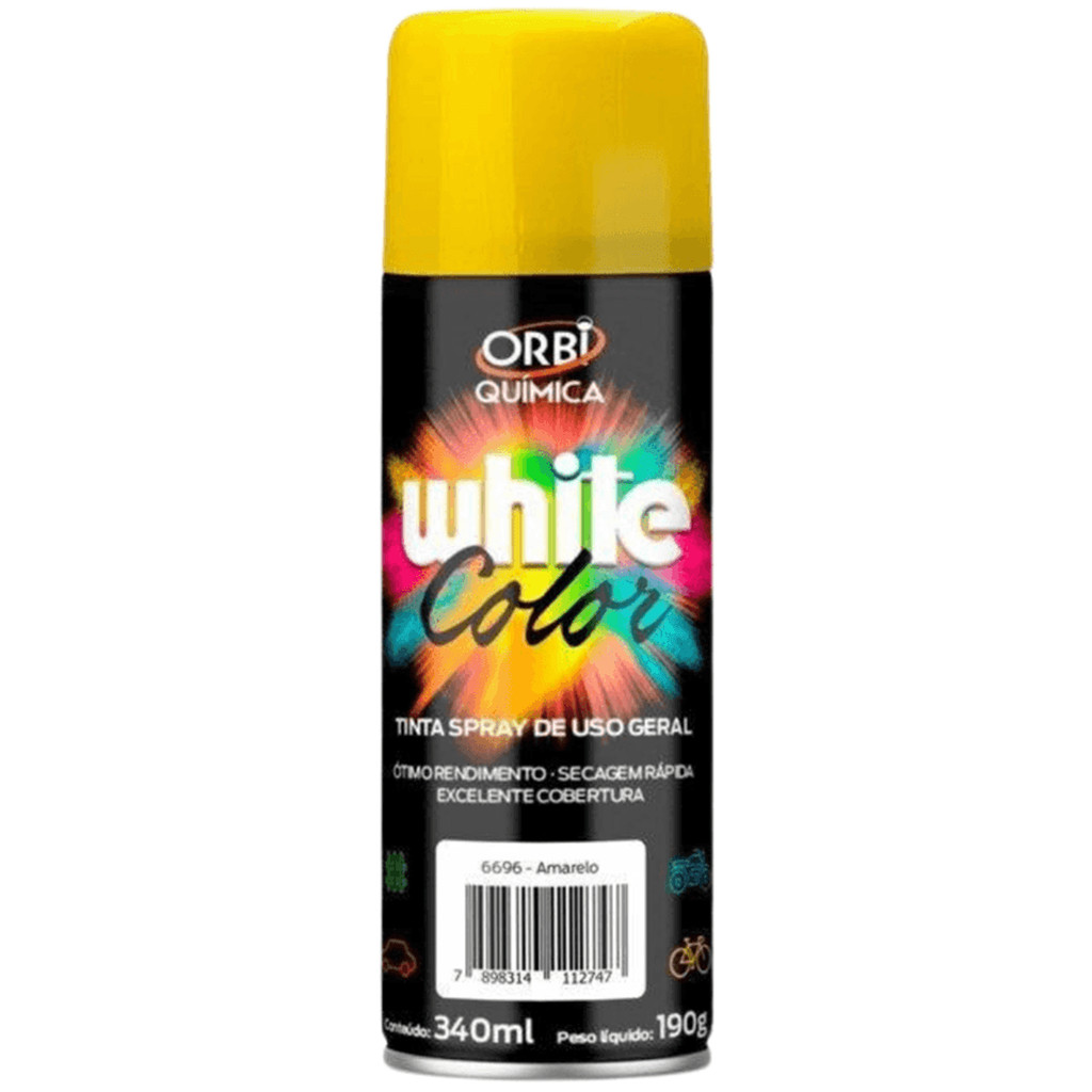 Tinta Spray Uso Geral Amarela White Color 340ml - 220g em Oferta na Shopee