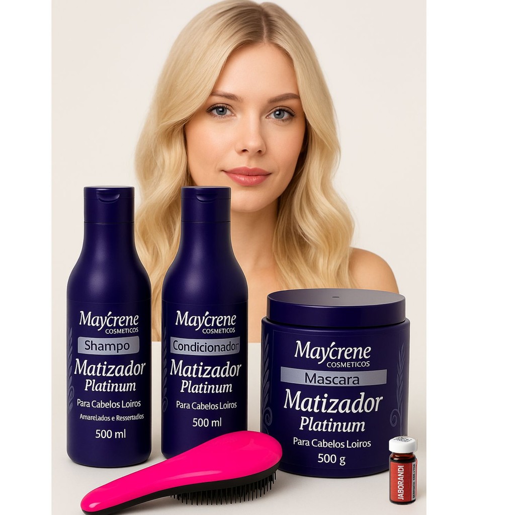 Kit Matizador Platinum Kit 1, 2, 3, 4 e 5 Shamp, Cond e Masc Maycrene para Cabelos Loiros A Pronta Entrega em Oferta na Shopee