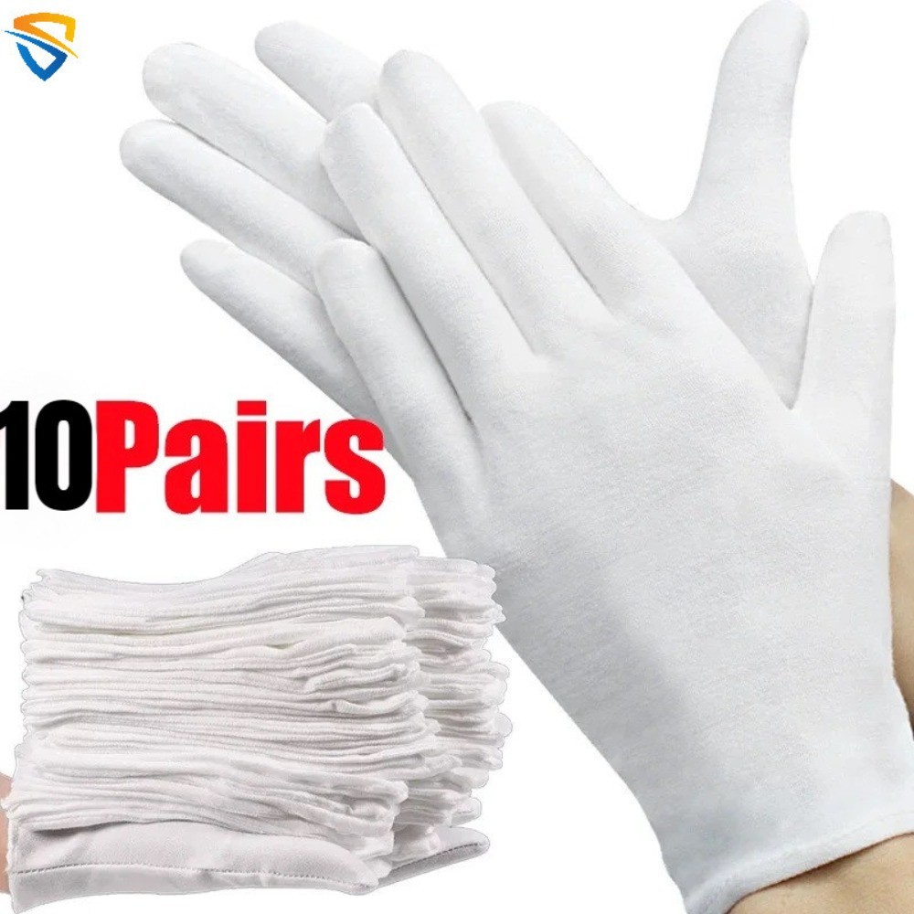 Luvas Brancas Finas Dermatite Sofrimentos Proteger Trabalho Etiqueta Das Mulheres Dos Homens Respirável Leves