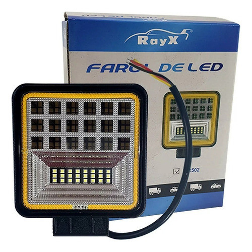 Farol Milha Ray-x Led Angel Eyes Âmbar 42 Leds 126w Lt2502 Cor da lente Branco em Oferta na Shopee