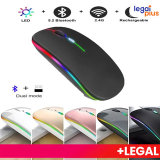Mouse Sem Fio Recarregável Led RGB Clique Silencioso 2.4 Ghz Ergonômico Gamer Home Office