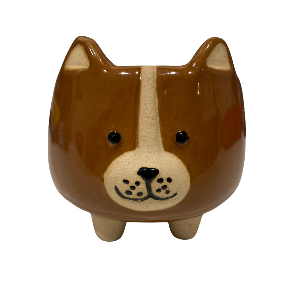 Vaso Cachepot para Suculenta Cacto Plantas Pequenas Cerâmica Cachorro 9cm Bichinho Decorativo
