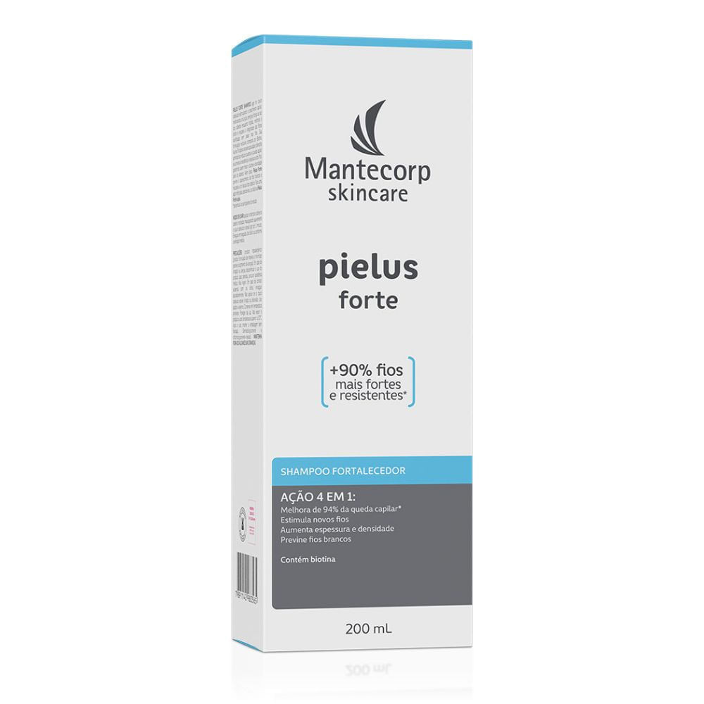 Shampoo Fortalecedor Mantecorp Skincare Pielus Forte Ação 4 em 1 com 200ml - Beauty