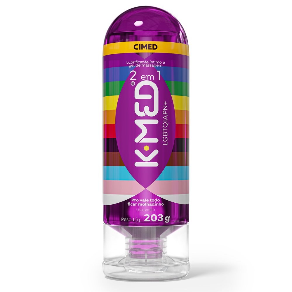 Gel Lubrificante Íntimo K-Med 2 em 1 LGBTQI+ com 203g - Health