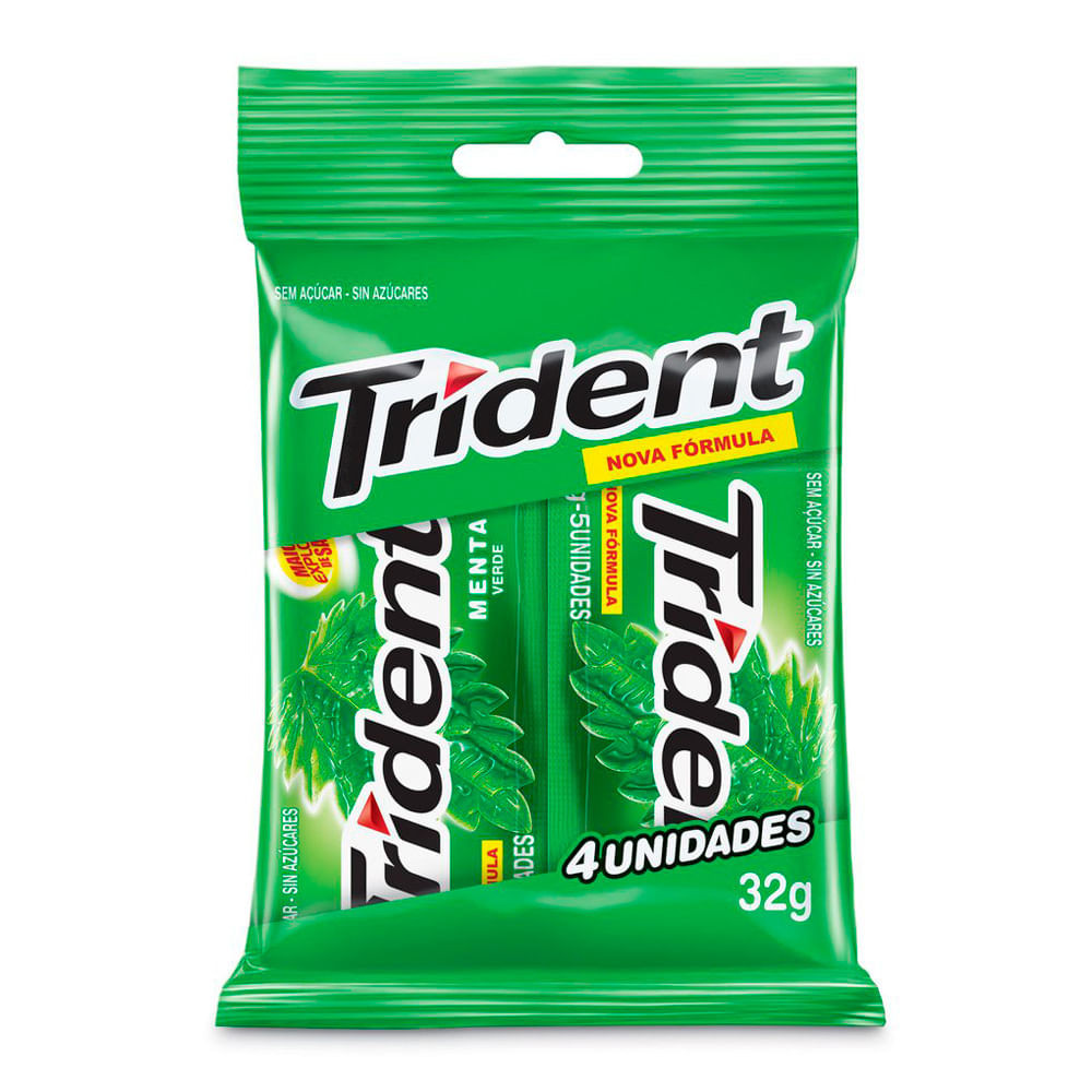 Goma de Mascar Trident Menta 32g com 4 Unidades - Food & Beverages