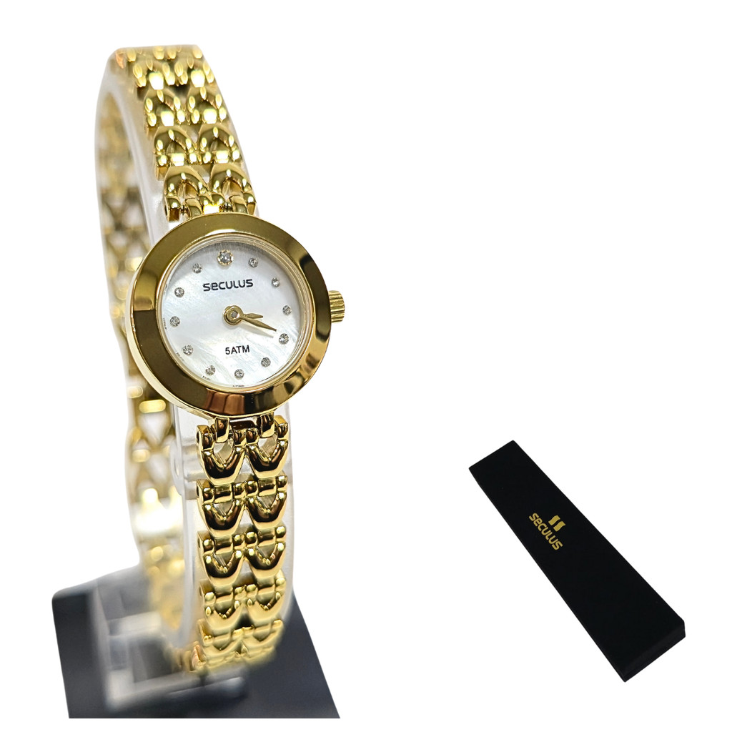 Relógio Seculus Feminino Analógico Dourado Mini 23696LPSVDB1 em Oferta na Shopee