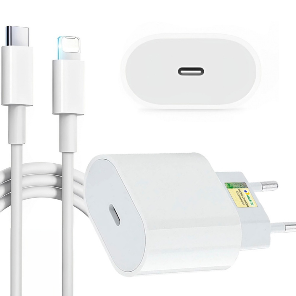 Kit Carregador Fonte e Cabo Lightning USB - C Turbo 20W Iphone 8 11 12 13 14 em Oferta na Shopee