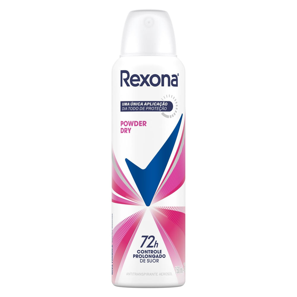 Desodorante Antitranspirante Aerosol Feminino Rexona Powder Dry 72 horas 150ml - Beauty