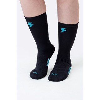 Meia para Corrida HUPI Run Fast 1 Par Cano Médio, Tamanho 36-42, Cor Preto/Azul em Oferta na Shopee