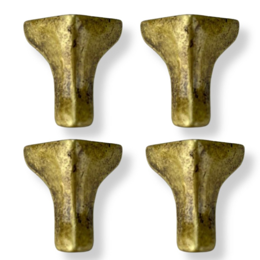 Pezinho Águia em Metal Ouro Velho 2,7x2,7cm Kit com 4 peças Acessório Decoração Artesanato Ferragem