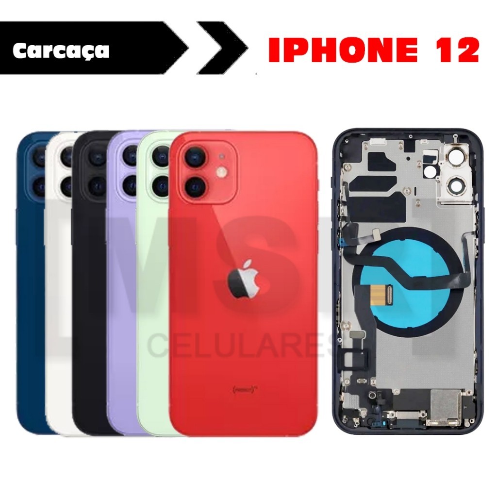 Carcaça celular APPLE modelo IPHONE 12 (com flex)