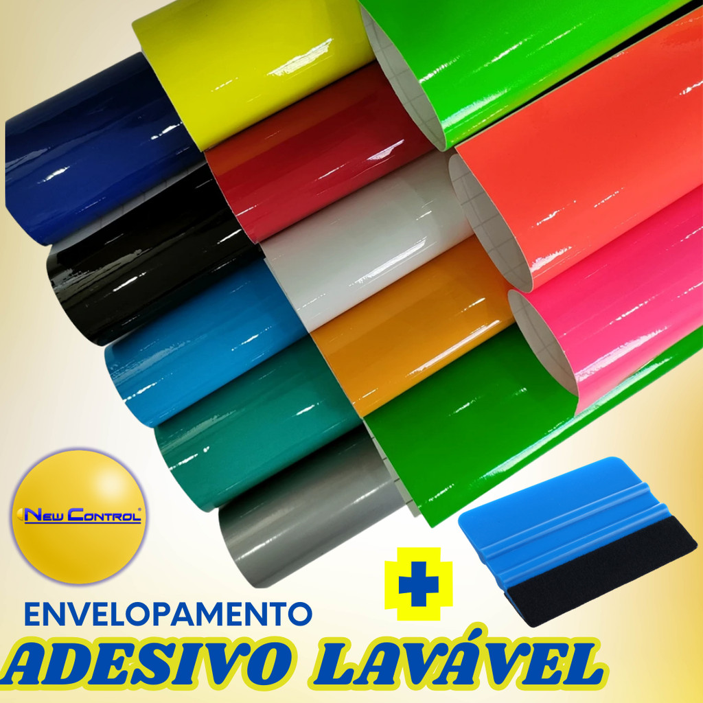 Papel Adesivo Vinílico Moveis Geladeira Várias Cores 5m X 1m +Espátula