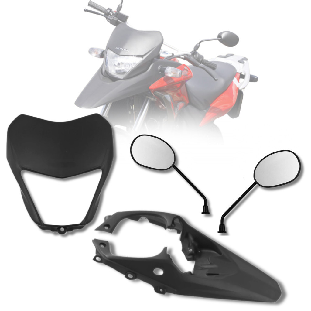 Paralama Dianteiro Superior mais Carenagem Do Farol Mais Retrovisor XRE 300 2010 2011 2012 Pro Tork