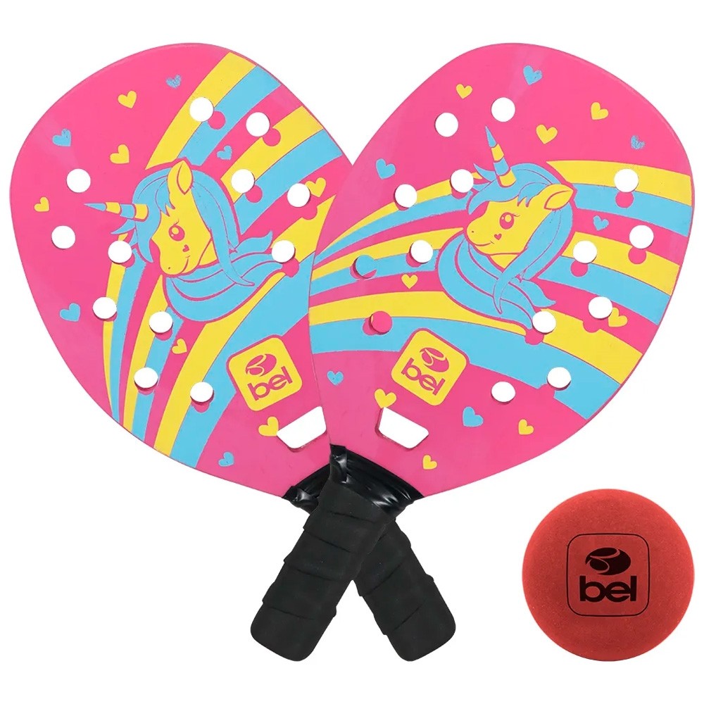 Kit Raquete Beach Tenis Iniciante Unicórnio  - Bel em Oferta na Shopee