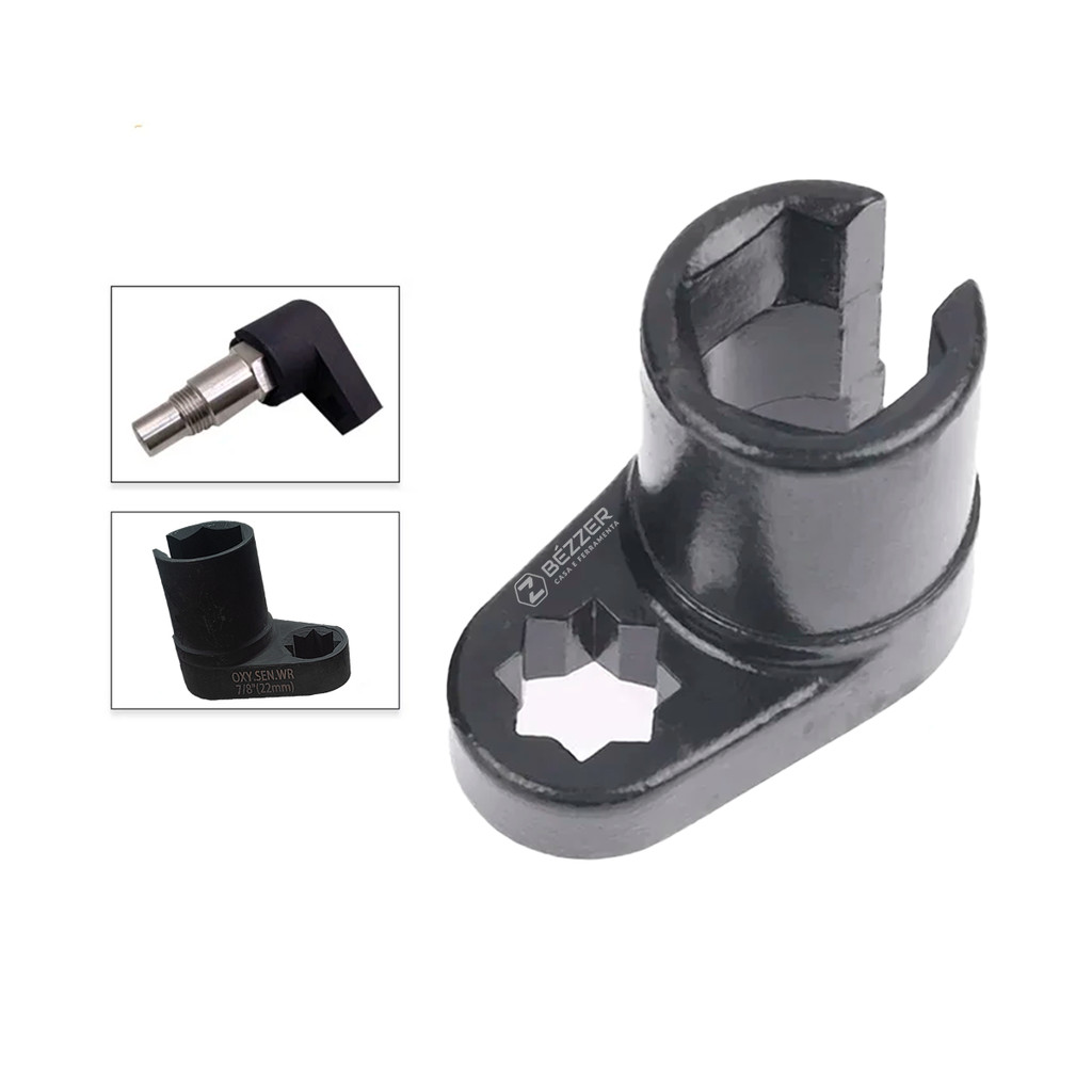 Soquete Sonda Lambda 22 mm Encaixe 1/2 Deslocado Sensor de Oxigênio Cachimbo Pito Sextavado