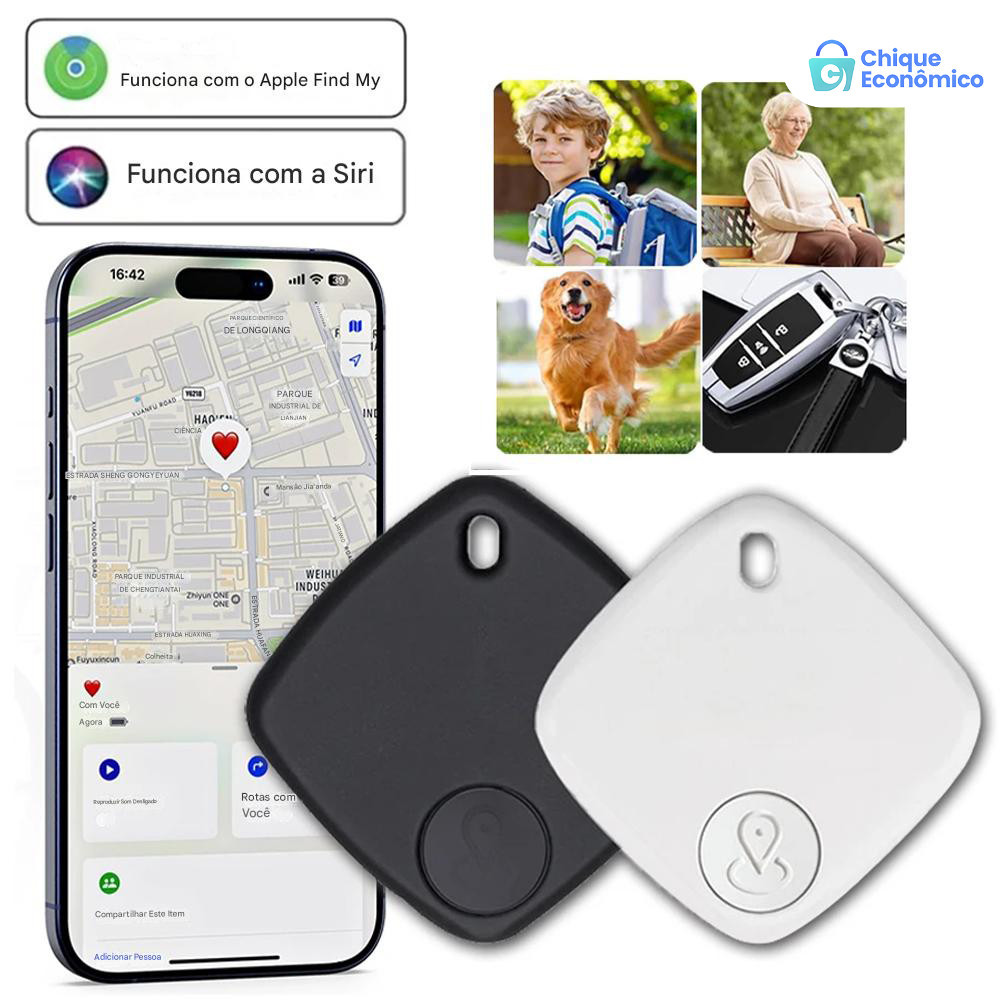 Rastreador MFI: GPS para mala pet criança carteira bicicleta, sem limite de distância, compatível com AirTag