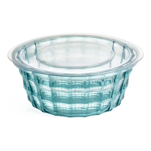 Pote Plasvale Redondo Em Plastico Cristal Azul Turquesa P