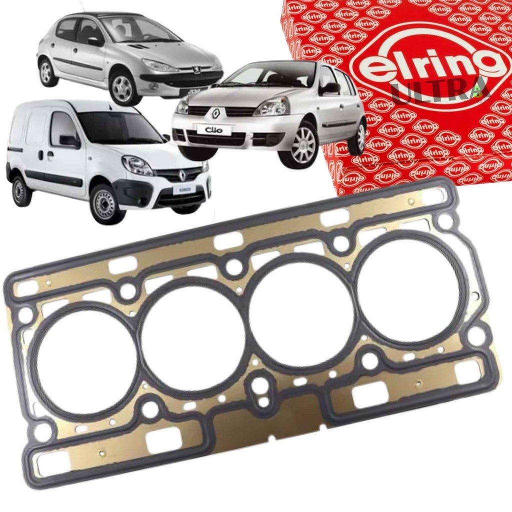 Junta Cabeçote Motor para Peugeot 206 - Renault Sandero / Logan / Kangoo - Nissan March - 1.0 16V D4D - Metálica (Elring em Oferta na Shopee