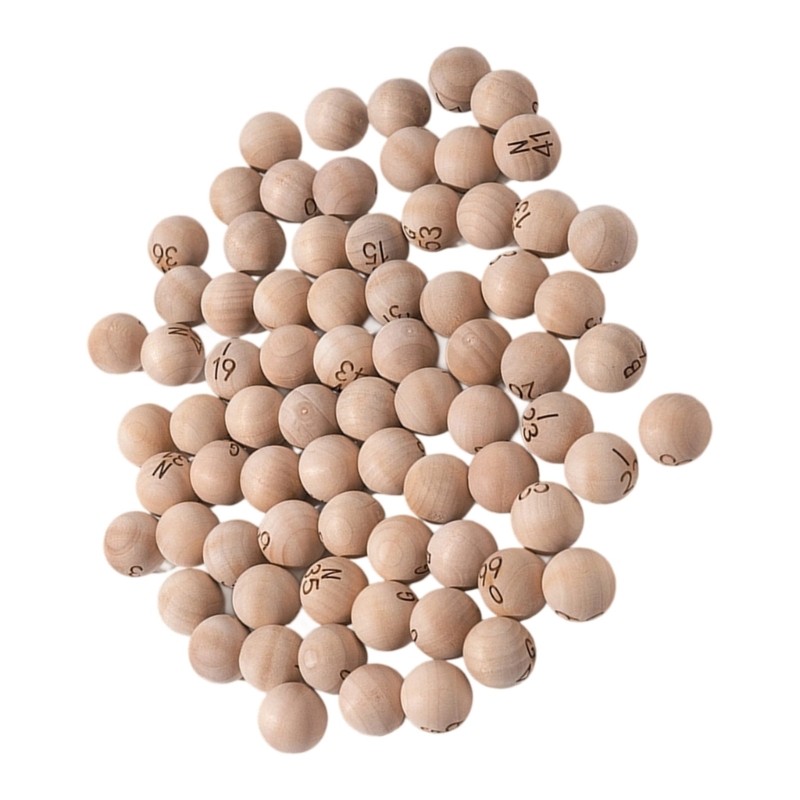 ONE 75Pcs Bolas De Bingo De Fácil Leitura Numeradas Naturais Para Decorações De Festa De Jogo De Rifa Letras De Números