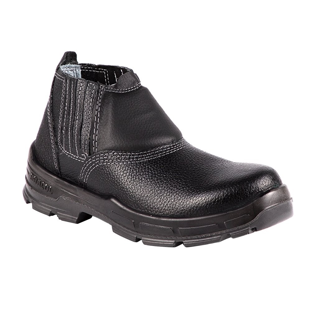 Botina de Segurança Bracol CA28511 com Elástico - PU Bidensidade Biqueira de Aço Preto em Oferta na Shopee