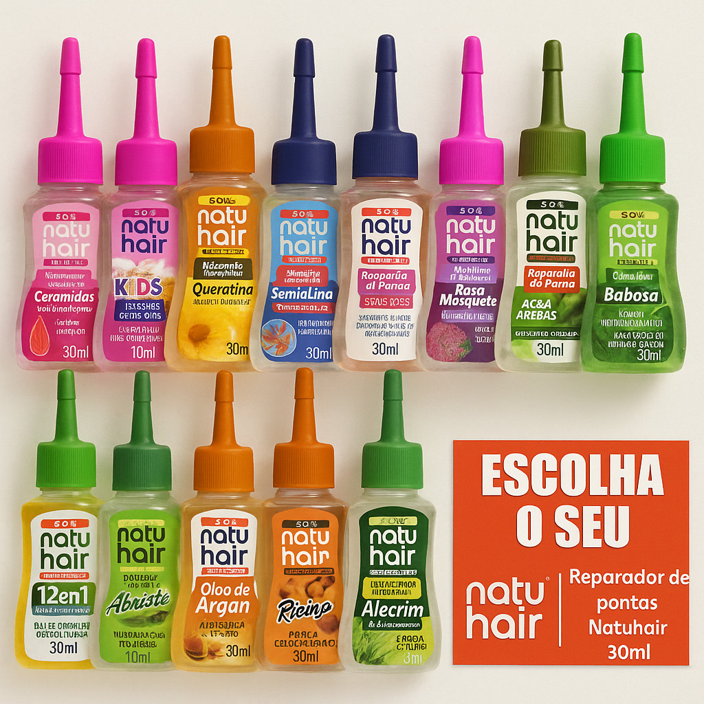 Reparador de Pontas Natuhair 30ml Óleo Capilar Pontas Duplas Brilho Escolha o Seu