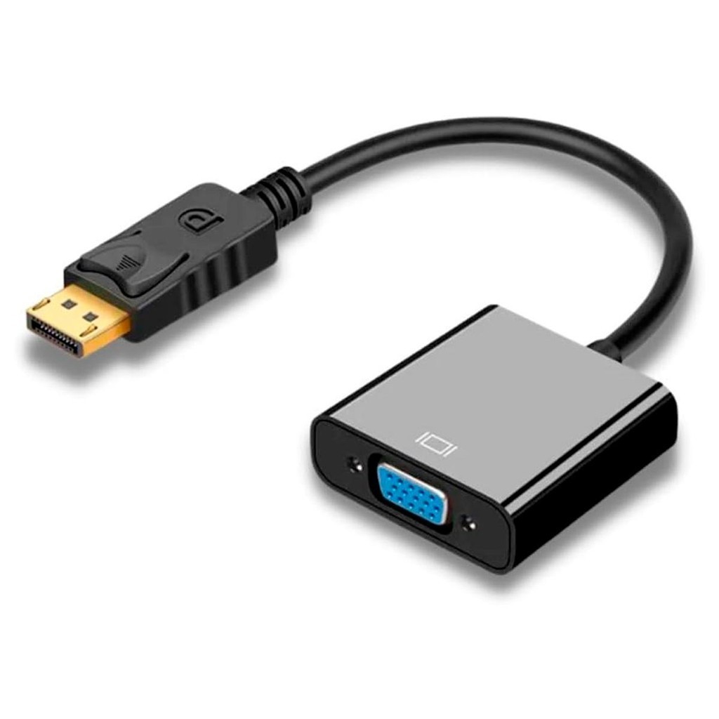 Cabo Adaptador Conversor DisplayPort para VGA - 15cm (DisplayPort M X VGA F) em Oferta na Shopee