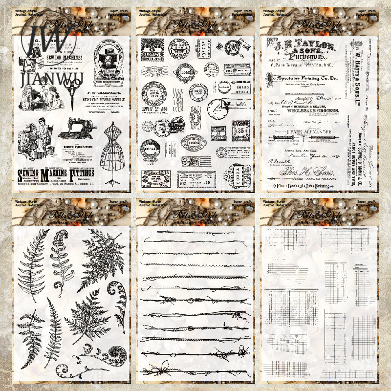 JIANWU Vintage Plant Landscaping Material De Paisagismo Colagem Carimbo De Silicone Transparente Criativo Diário De Bricolage Suprimentos Estudantis Papelaria