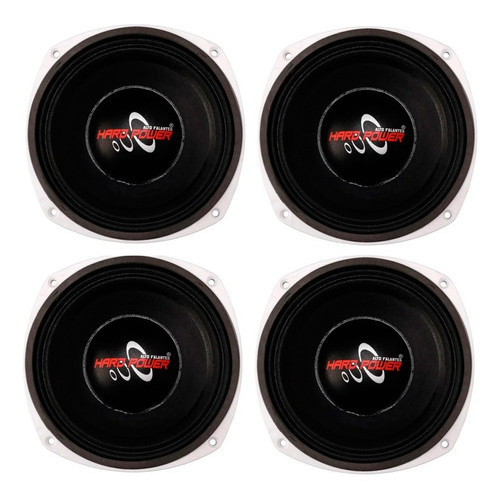 4 ALTO FALANTE MÉDIO HP 350H 8 POLEGADAS 8 OHMS HARD POWER