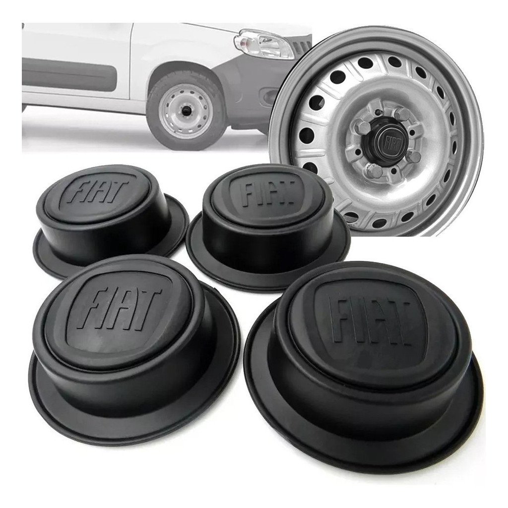 Jogo 4 Calotinhas Copinho Fiat Roda Ferro Fiorino Uno Strada - Spare Parts and Accessories for Vehicles