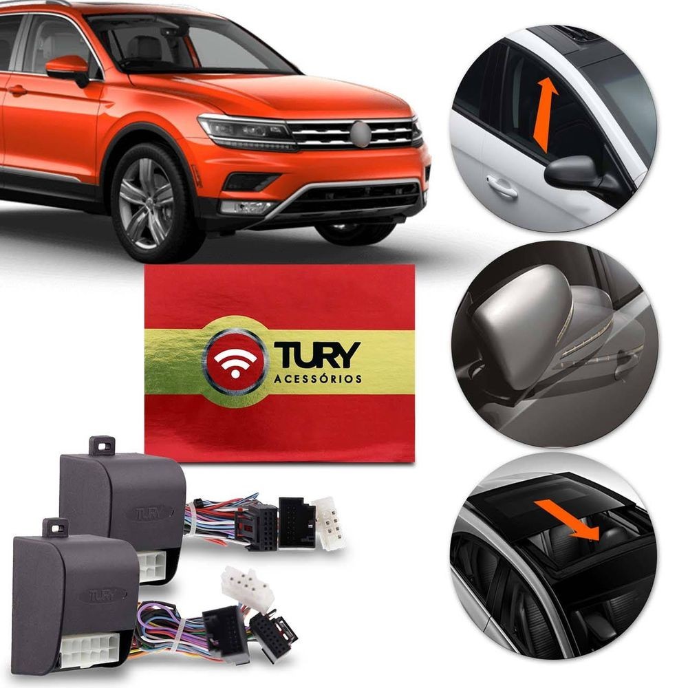 Módulo de Vidro Tury PARK6.3CZ p/ Retrovisor e Teto Solar Passat 2005-14 Tiguan 2010-18