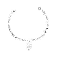 Pulseira Feminina de Prata 925 com Folha pendente