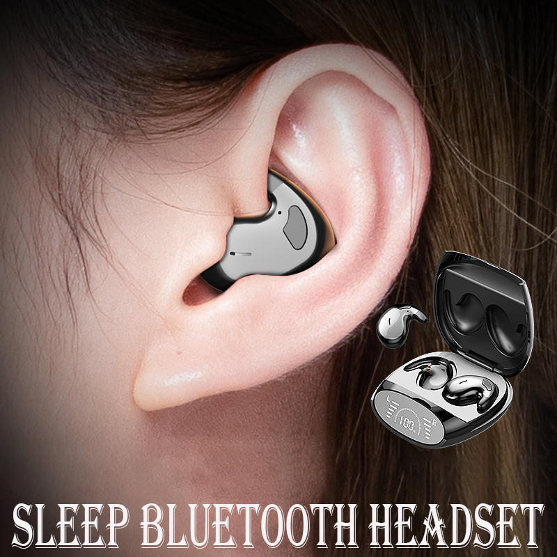 Fone de Ouvido TWS Invisível para Dormir Bluetooth Oculto IPX7 À Prova d'Água com Cancelam...