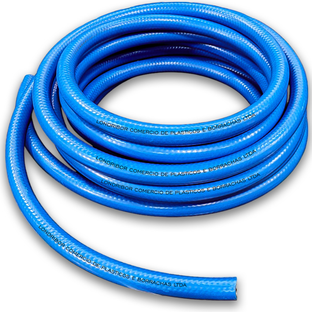 Rolo de 20 Metros Mangueira Lava Auto Premium PVC Borracha Reforçada Jato 1/2 3000 PSI Londribor