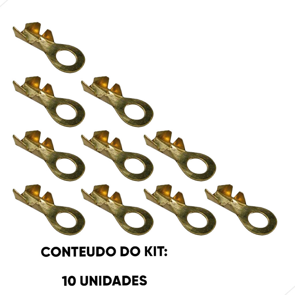 Kit Terminal Olhal 01/04 - 07.00 12.00 - 10 Unidades (kt10ete7023a) 71599 em Oferta na Shopee
