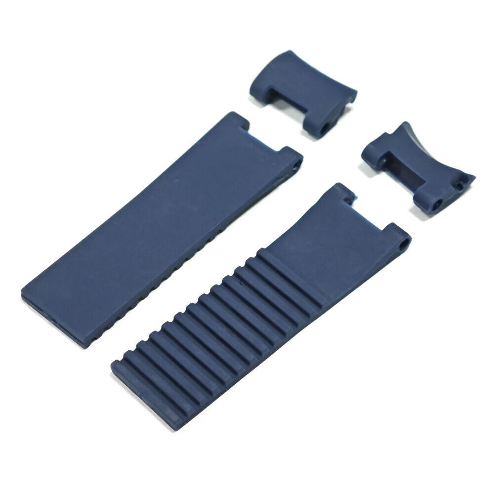 Para Ulysse Nardin MARINE 22mm Pulseira De Relógio De Pulso De Substituição De Borracha Azul