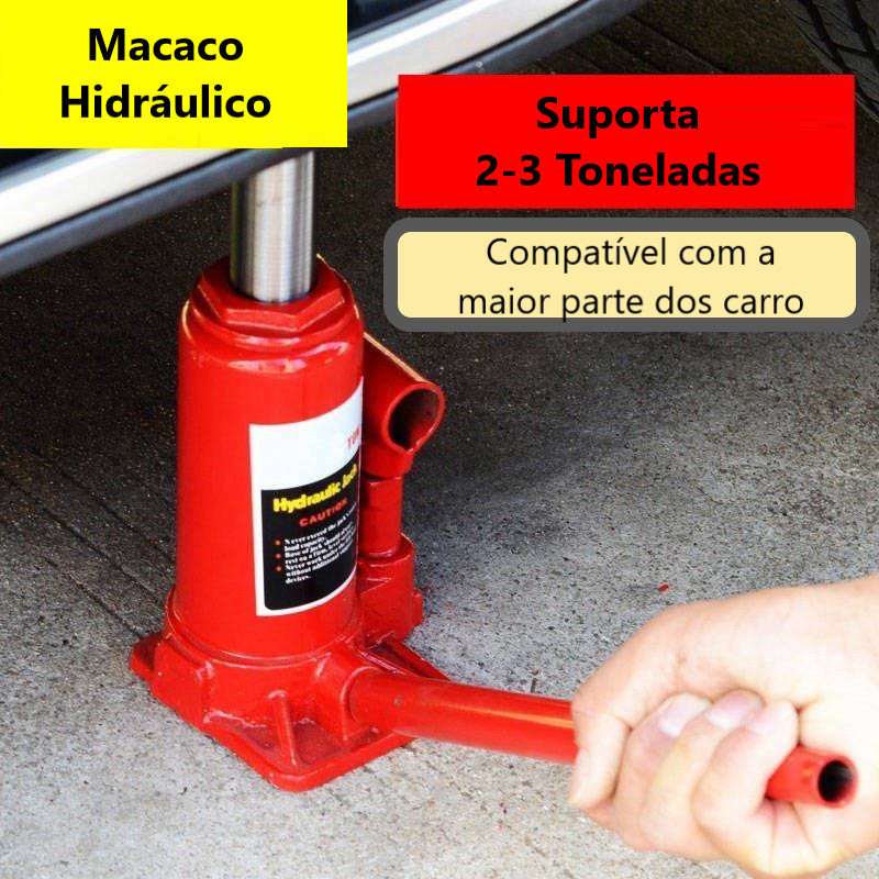 V110 - Macaco Hidráulico Jacaré Tipo Garrafa 2,0 3,0 5,0 Toneladas Carro