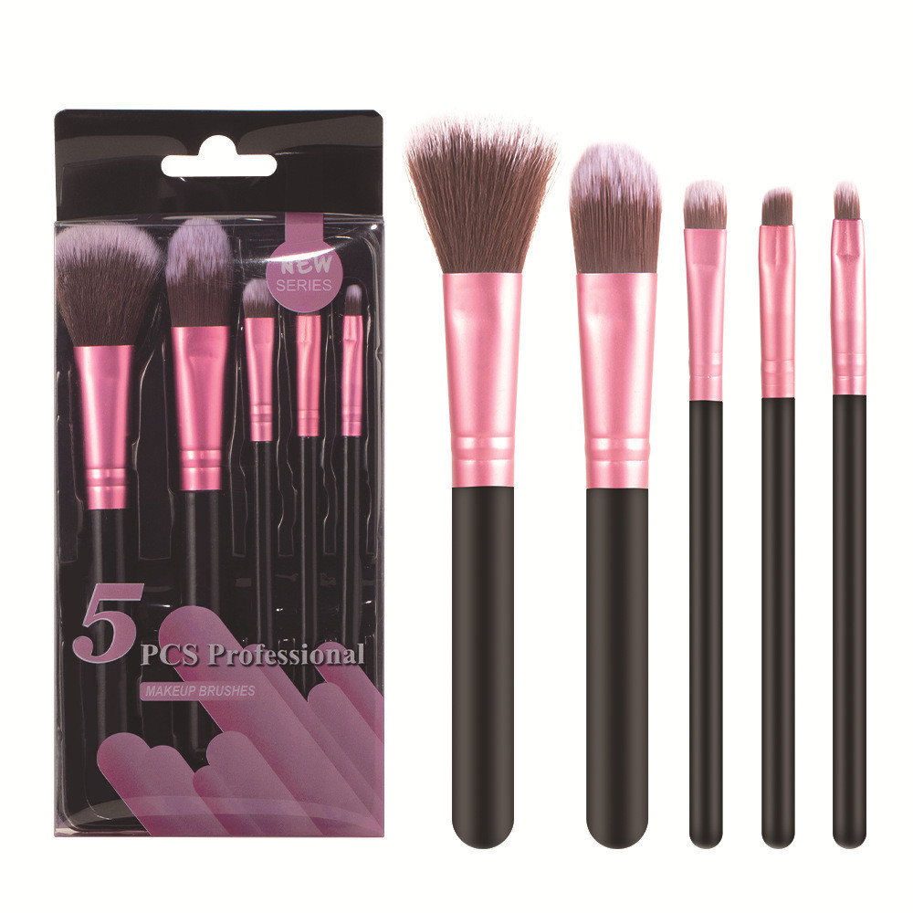 Conjunto De 5 Peças De Escova De Maquiagem/Face Blush Brush/Beginner Set/Pack Portable Makeup Tools/Eyeshadow Eyebrow Lip Beauty