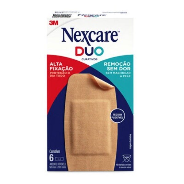 Curativo Nexcare Duo para Joelho e Cotovelo 6 Unidades 50 MM X 101 MM em Oferta na Shopee
