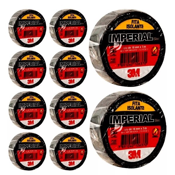 Kit com 10 Fita Isolante 3M Imperial 18MM X 5M em Oferta na Shopee